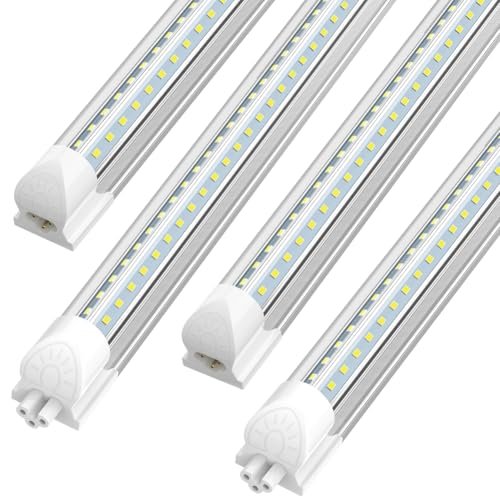 SHOPLED 8FT 100W 15000LM 6000K Cool White High Output Linkable T8 Tube Fixtures, V