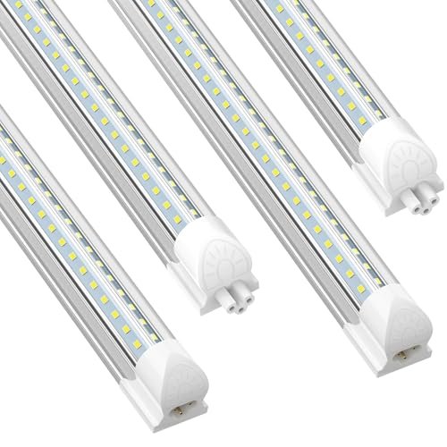 SHOPLED 3FT LED Shop Light, 34W 4760LM 5000K Daylight White, V Shape, Linkable T8 Ceiling Light Fixtures, 3 Foot LED Tube Lights for Workshop, Basement, Garage, 4